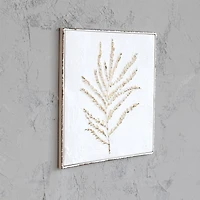 Hello Honey® White Botanical Square Embossed Metal Wall Décor