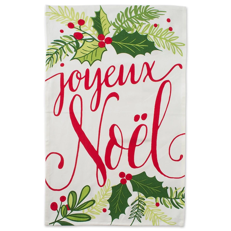 DII® Red & Green Boughs Of Holly Dishtowel Set