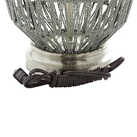 Grey Cotton Coastal Table Lamp, 25" x 15" x 15'