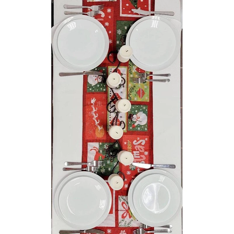 Wizardi 13.75" x 67" Holiday Patchwork Christmas Table Runner