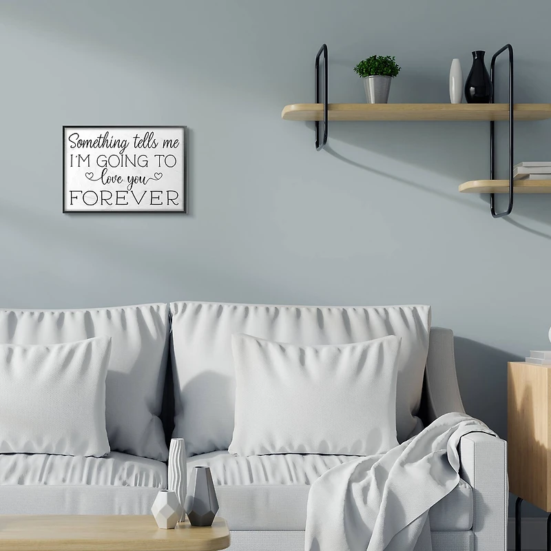 Stupell Industries Love You Forever Quote Wall Art in Black Frame