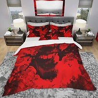Designart 'Speak Out Red Lips' Modern & Contemporary Bedding Set