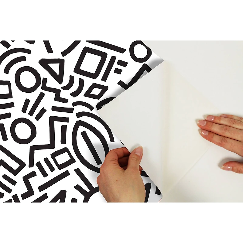 NuWallpaper Aelfie Doodle Abstract Peel & Stick Wallpaper