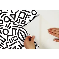 NuWallpaper Aelfie Doodle Abstract Peel & Stick Wallpaper