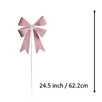 24.5" Pink Tinsel Ribbon Bow Stem by Ashland®