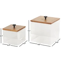 Clear & Brown Box Set with Brown Wooden Lids
