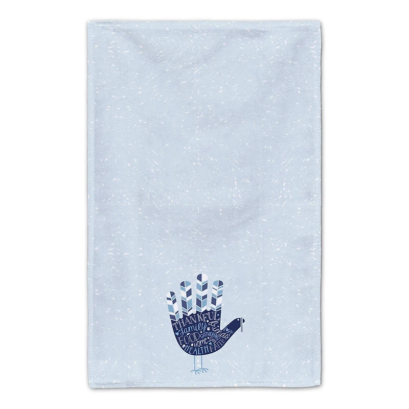 Blue Hand Turkey Tea Towel Set