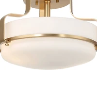 Hello Honey® Chatsworth White & Gold Etched Opal Glass & Metal Semi-Flush Mount Ceiling Light