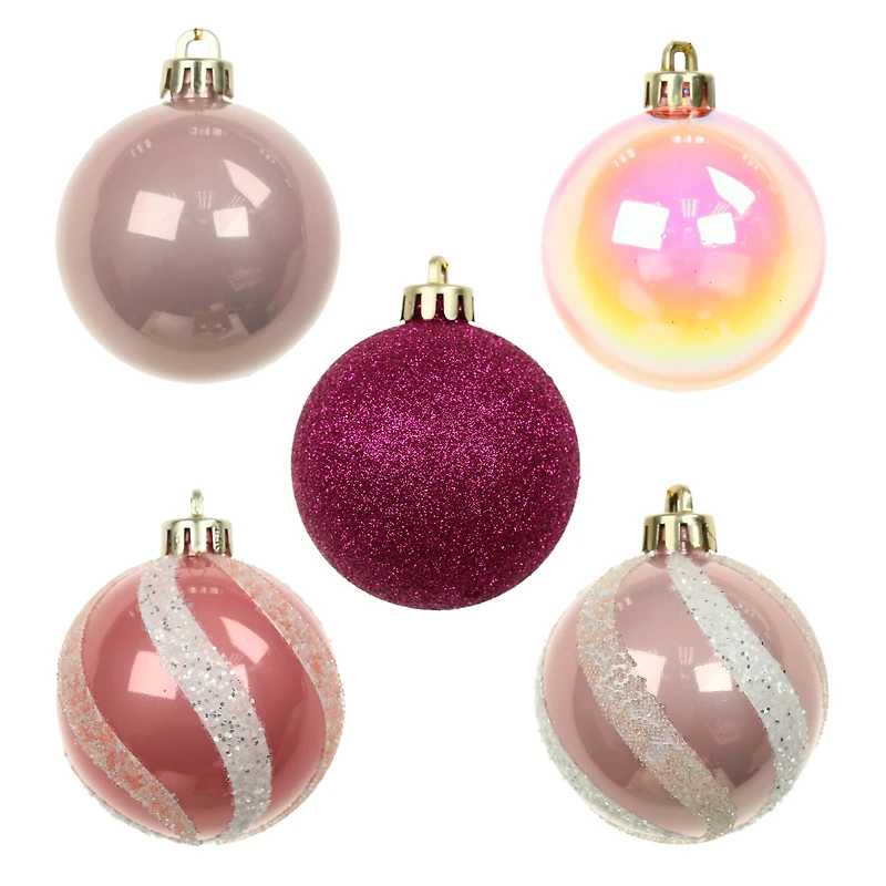 5 Pack 2.2" Holly Jolly Shatterproof Ball Ornaments by Ashland®