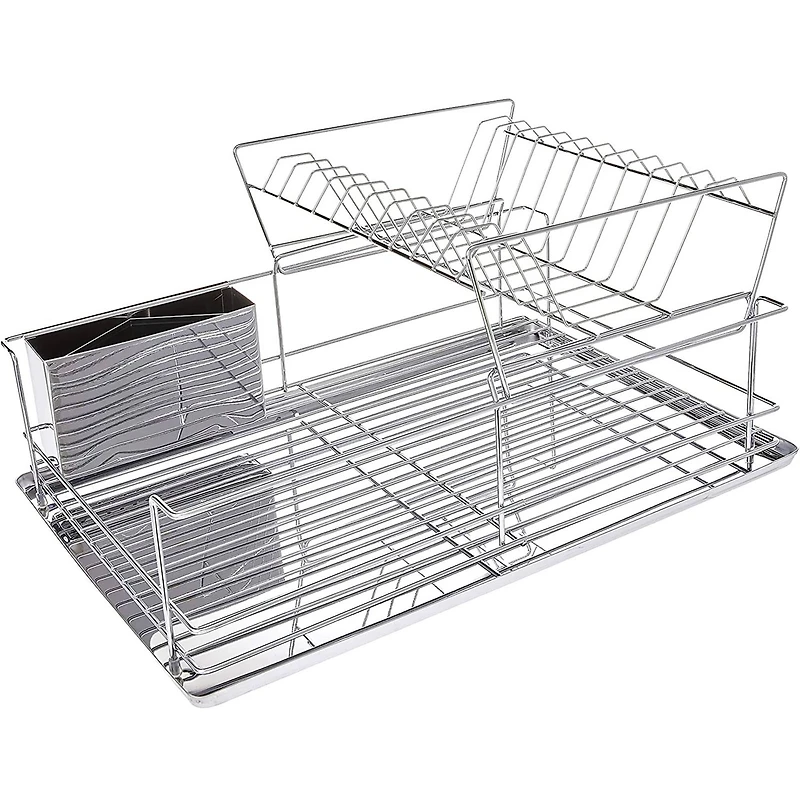 MegaChef 15.5" Stainless Iron Dish Rack with Shelf