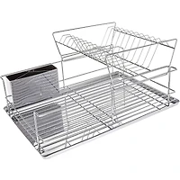 MegaChef 15.5" Stainless Iron Dish Rack with Shelf