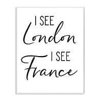 Stupell Industries I See London and France Saying Bathroom Humor Wood Wall Plaque