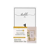 5.5" x 3.5" Black 1 to 25 Table Number Card Set by Celebrate It™