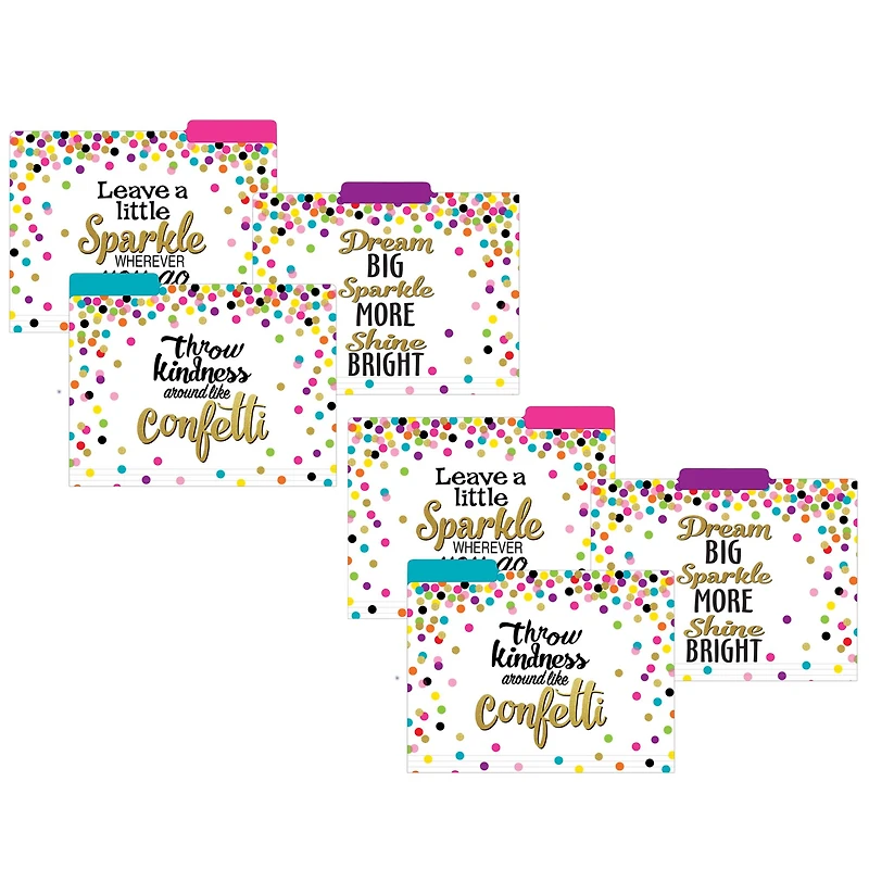 Teacher Created Resources Confetti File Folders, 2 Packs of 12