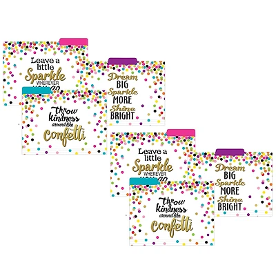 Teacher Created Resources Confetti File Folders, 2 Packs of 12