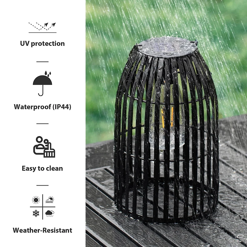 Glitzhome® 9.75" Metal Woven Solar Powered Hanging Lantern