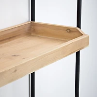 2.5ft. Wood & Metal 3 Tier Wall Mounted Shelving Unit