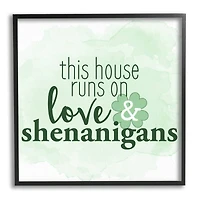 Stupell Industries Love & Shenanigans Family Shamrock Phrase Framed Giclee Art