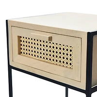 Hello Honey® 22" Natural Cane & Mango Wood End Table