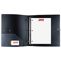 JAM Paper Black Portfolio with Elastic Closure