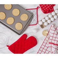 DII® Red Windowpane Terry Dishtowel, 4ct.