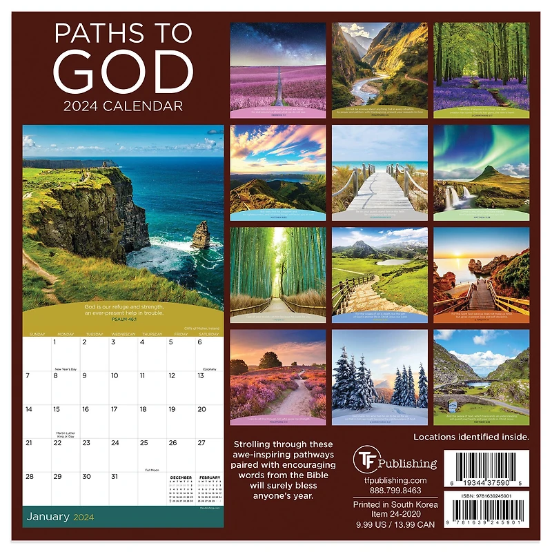 TF Publishing 2024 Paths to God Mini Calendar