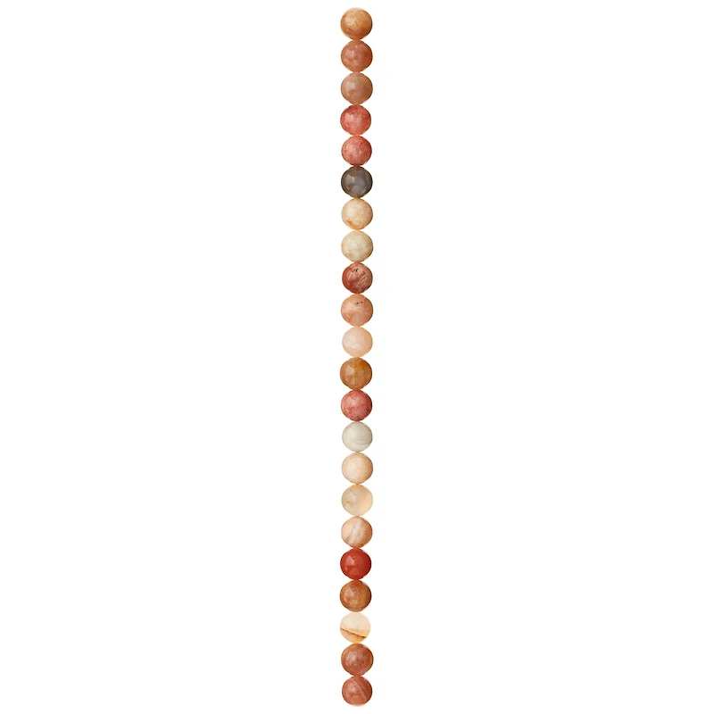 Orange & Pink Sunstone Round Beads, 8mm by Bead Landing™