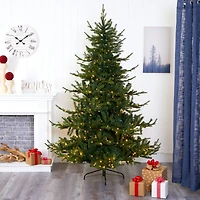 7ft. Pre-Lit Swedish Fir Artificial Christmas Tree with Warm White LED Lights