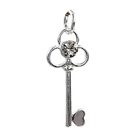 Charmalong™ Silver Plated Crystal Key Charm by Bead Landing™