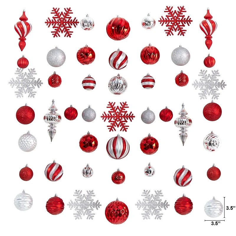 81ct. Holiday Deluxe Shatterproof Christmas Tree Ornament Box Set