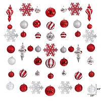 81ct. Holiday Deluxe Shatterproof Christmas Tree Ornament Box Set