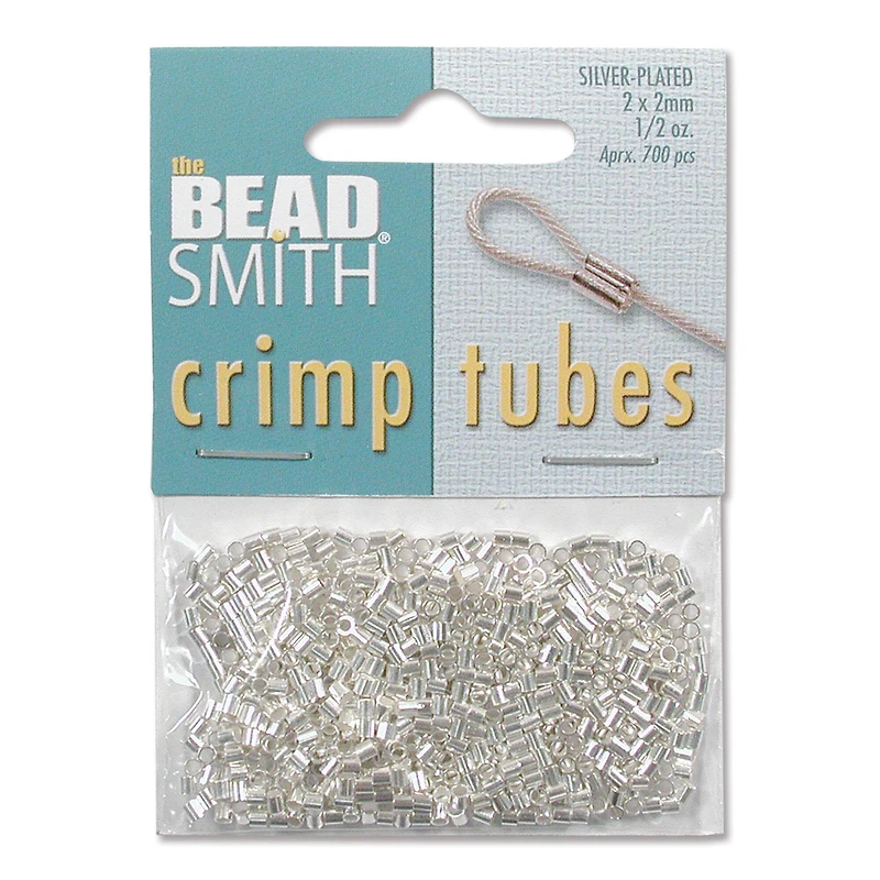The Beadsmith® 2mm Silver-Plated Crimp Tubes