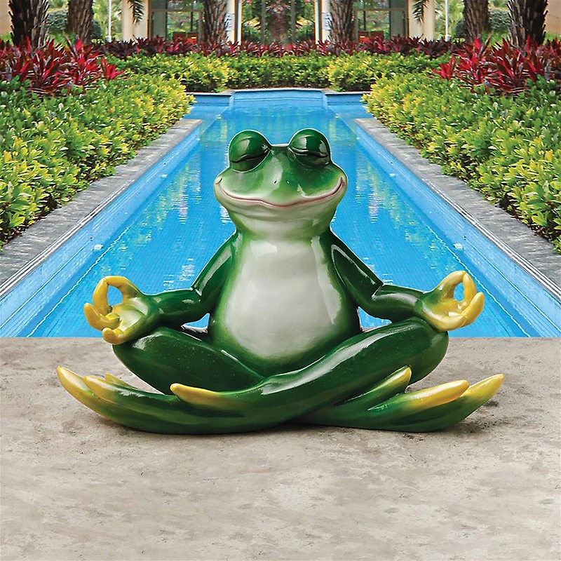Design Toscano 12" Strike a Pose Zen Yoga Frog Statue