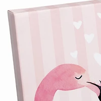Flamingo Mistletoe Valentine's Canvas Wall Art