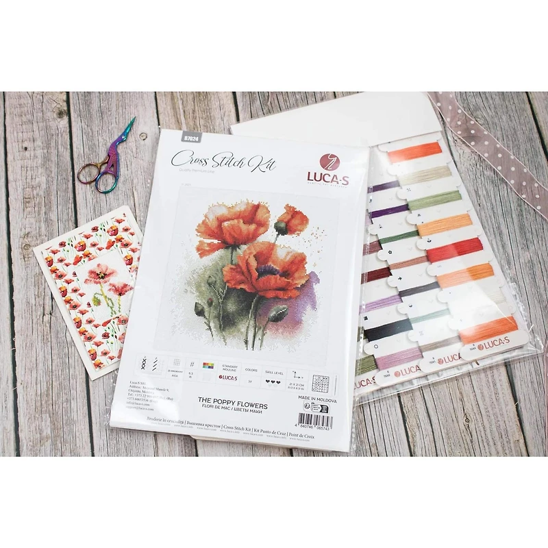 Luca-S The Poppy Flowers Counted Cross Stitch Kit