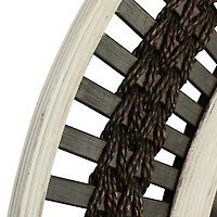 36" Brown Wood Contemporary Round Wall Mirror