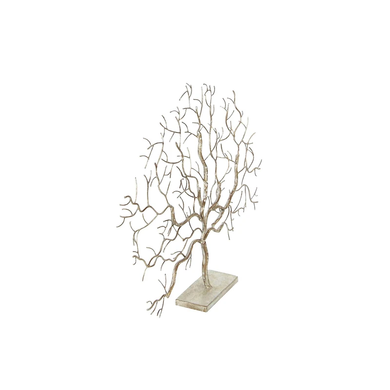 32" Silver Metal Tree Sculpture
