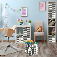 Sorbus 11" Chevron Gray Foldable Storage Cubes, 6ct.
