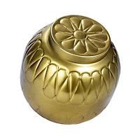 Hello Honey® 7.75" Golden Embossed Decorative Metal Container