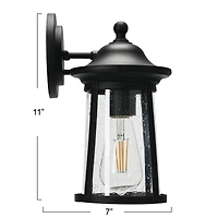 Hello Honey® Robert Stevenson Lighting Portside Matte Black Metal & Seedy Glass Outdoor Light