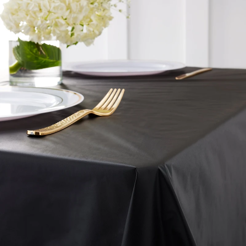 12 Pack: 100ft. Black Plastic Table Cover Roll by Celebrate It™