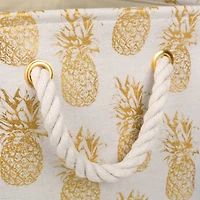 DII® Medium Rectangle Gold Pineapple Polyester Bin