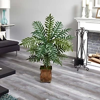 4ft. Evergreen Plant in Metal Planter