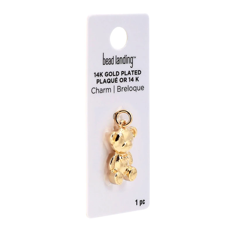 14K Gold Plated Teddy Bear Charm by Bead Landing™