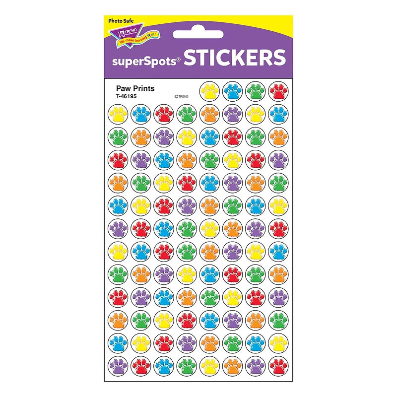 Trend Enterprises® Paw Prints superSpots® Stickers, 800ct.
