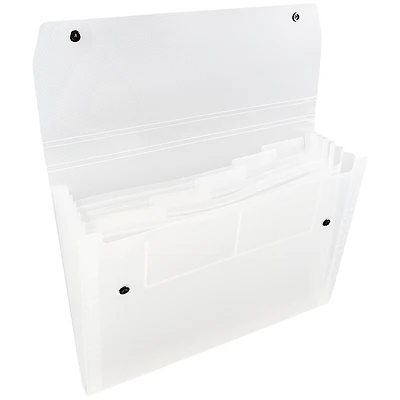 JAM Paper 9" x 13" Clear Plastic Accordion Folder