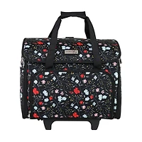 Everything Mary Black Floral Teacher Rolling Tote