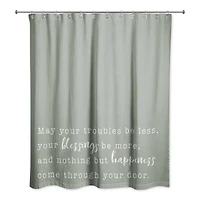May Your Blessings Be More on Sage 71" x 74" Shower Curtain