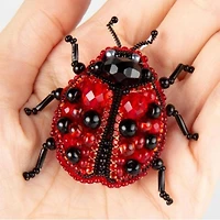 Crystal Art Beadwork Kit For Creating Broоch Ladybug