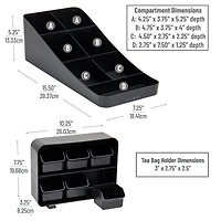 Mind Reader Anchor Collection Black Coffee and Tea Dispenser Set